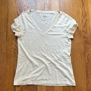 J Crew linen v-neck tee; size S